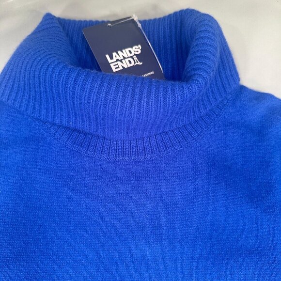 Lands End Cashmere Turtleneck Sweater Women Knit Long Sleeve Royal Blue XL - Picture 4 of 16